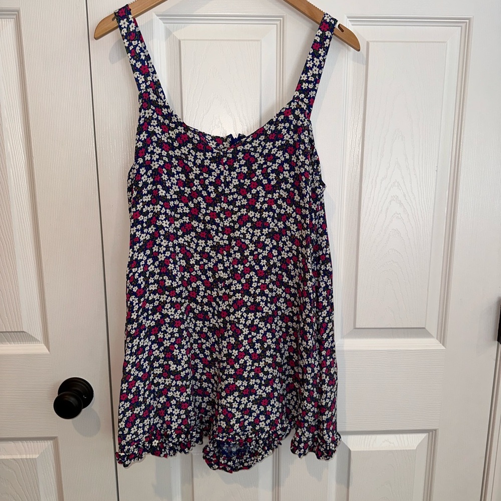 Smash + Tess Floral Romper - Navy and Pink